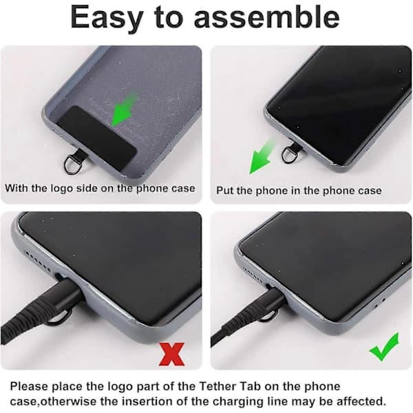 Phone Holder, Universal Metal Phone Holder Tab with Spring Ring Lanyard