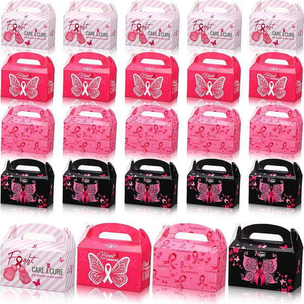 24 st presentförpackningar för bröstcancer, rosa band, festgåvor -