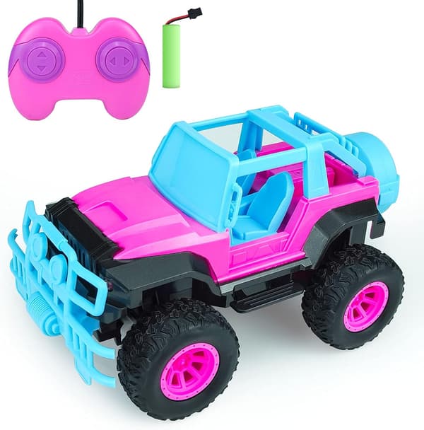 Rc-bil leksak för flickor pojkar barn småbarn, 1:18 rosa