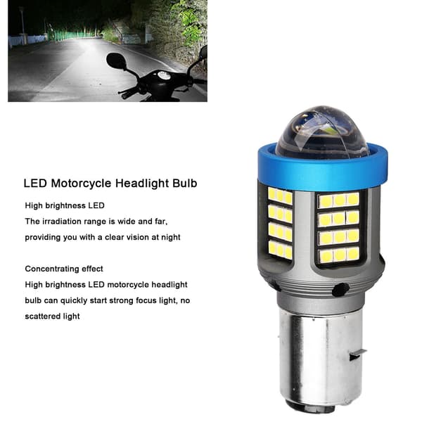 LED Motorcycle Headlight Bulb White High Brightness Wide Vision Aluminum Alloy Motorcycle Front Lamp Bulbs BA20D