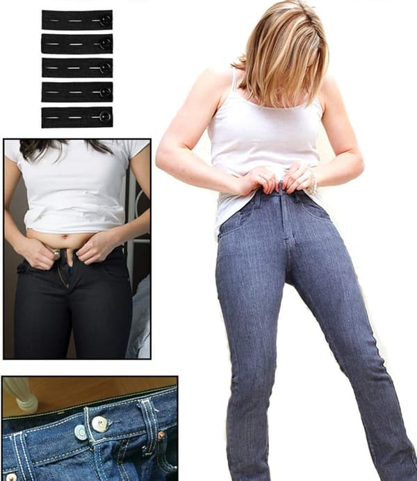 Set med 5 Elastiska Förlängningar för Graviditetshalsband Svart