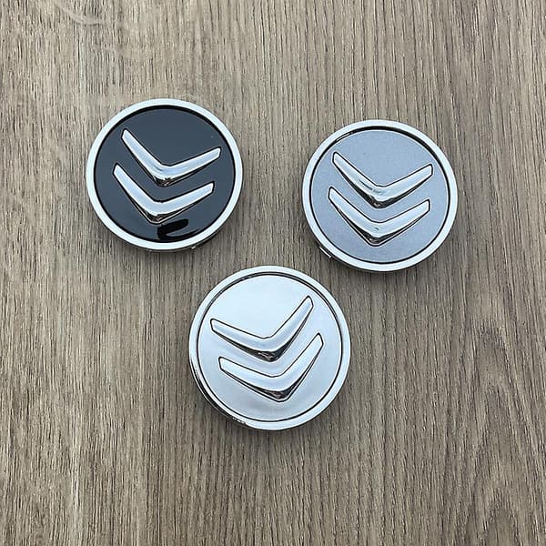 4-pack Navkapslar för Citroen 60mm, Fälgcentrumkapslar med Märke Röd