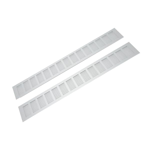 2 stk. luftventilationsgitter i aluminiumslegering, rektangulær ventilationsplade til skabe, skoskabe, garderobeskabe 80x600mm
