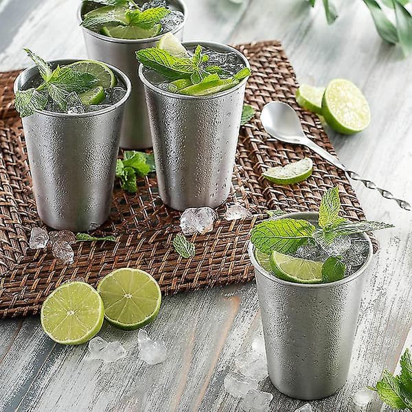 6-pakning rustfritt stål ølglass drikkekopp 350ml (FMY)