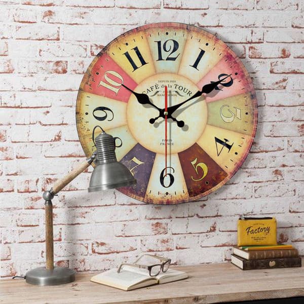 30 cm Shabby Retro Stil Trævæg Pendulur