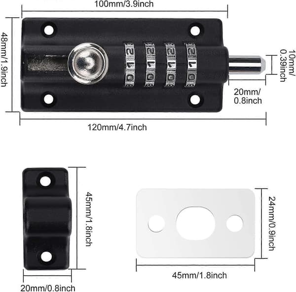 Combination Lock, Code Lock, Waterproof 4-Digit Combination Lock with Screws for Garden Sheds, Home Security, Workshops [DB]