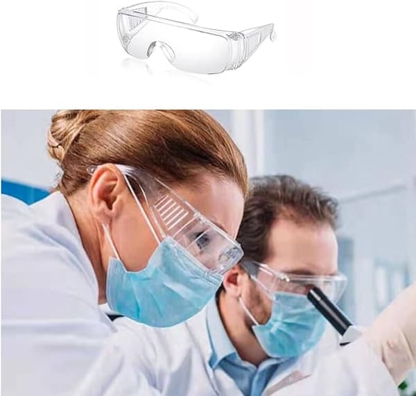 2 Pieces Protective Goggles with Scratch-Resistant Lenses UV Protection Goggles for Adults Over Glasses