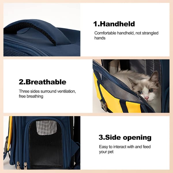 Cat Backpack, Dog Backpack with Ventilated Design, Breathable Mesh, Airline Approved Pet Backpack for Travel (Dark Grey)