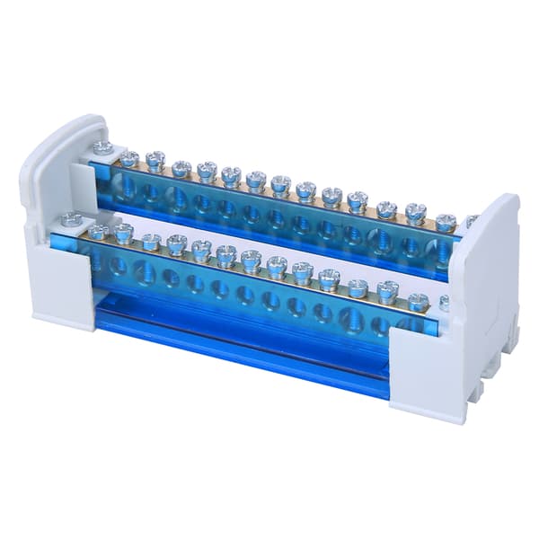 215 Terminal Block Din Rail 2-Level Single Phase with Transparent Cover