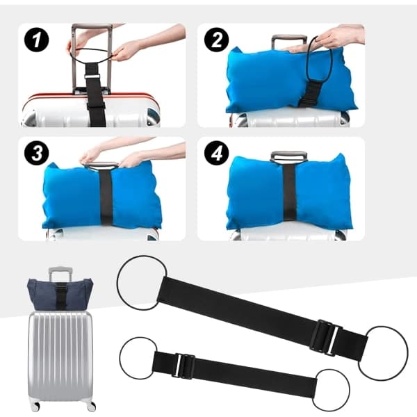 Elastisk fastgørelsesrem til bagage, justerbar elastisk bagagerem, kufferteremme bagagerem, nylon bagageremme til kufferter 2 stk 2 stk 2pcs
