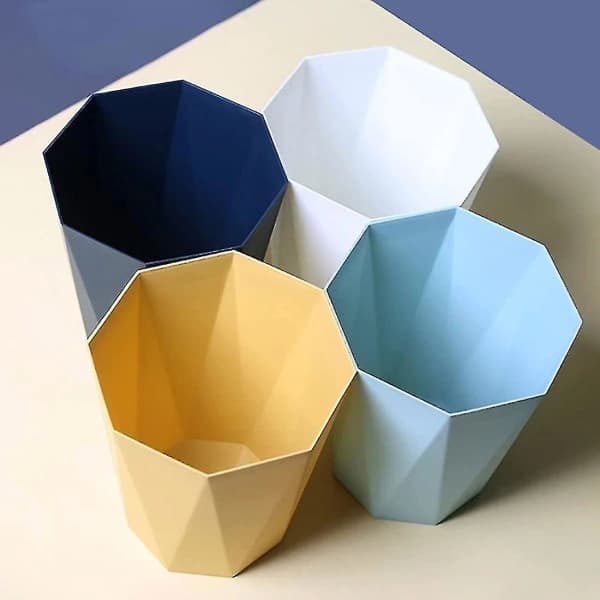 Diamond-shaped waste bin for home, living room, bathroom, kitchen, open, large, creative, bedroom, office, blue S