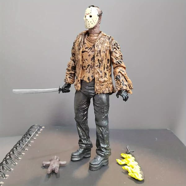 Ledbar Rörlig Mask Mördarstaty Läskig Dockmodell Halloween Dekoration Figurin 1st 1pc