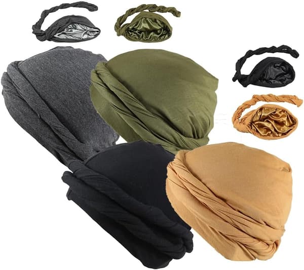 Hodeplagg for menn, hijab, retro, turban, elastisk, fôret, 56-58 cm