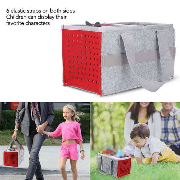 Portable Storage Bag Extra Space Felt Fabric Case for Toniebox Player Starter Set RedRed