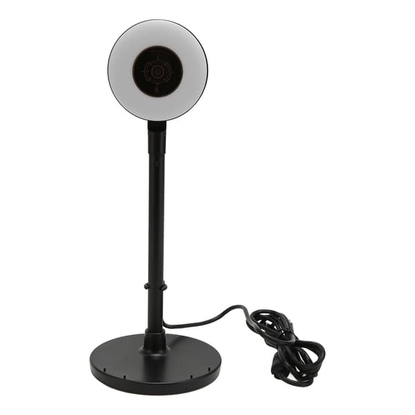 HD Webcam with Adjustable Light, Built-in Microphone, USB HD 1080P Autofocus Webcam with Extendable Pole, Black Autofocus
