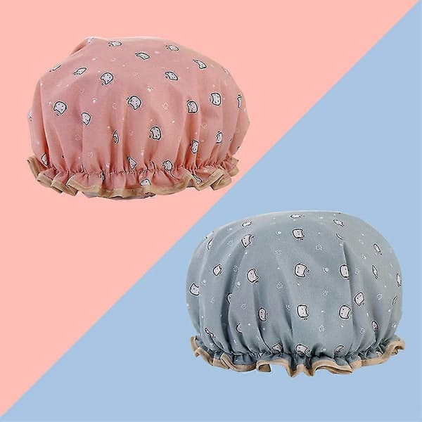 Your Hair Cap Double Layer Keep Bath Accessories Reusable Bath Adult Cute Pri