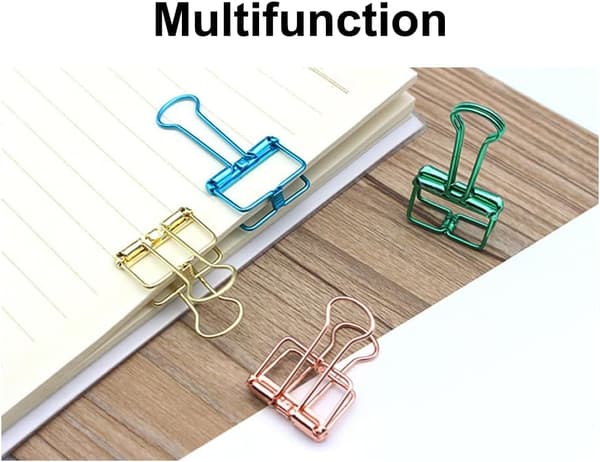 10 pcs 19mm Metal Foldback Clips, Paper Clips, Hollow Skeleton Clips Silver