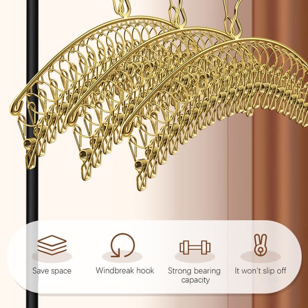 Stainless Steel Sock Drying Rack, Arc-shaped, Space-saving, Sock Clip, Windproof Clothes Hanger for Cloth Diapers, B 1pc B B 1pcs