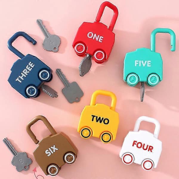 Learning Lock Toys With Keys Creative Number Bus Matching Game Great Gifts