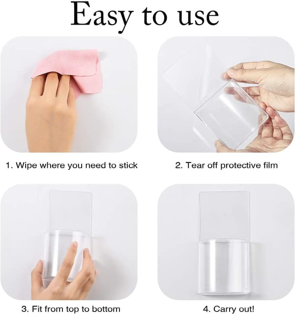 4 Pieces Wall Mounted Storage Boxes Transparent Remote Control Holder