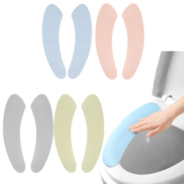 Tjockt Varmt Vadderat Toalettsitsöverdrag | Självhäftande Tvättbar Återanvändbar Toalett Memory Foam Kudde (4 st)