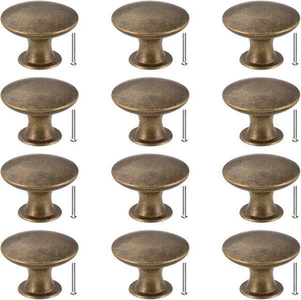 Door Knobs Set of 12 Drawer Knobs 30mm Vintage Brass Handles Furniture Cabinet Knobs for Kitchen Cabinets