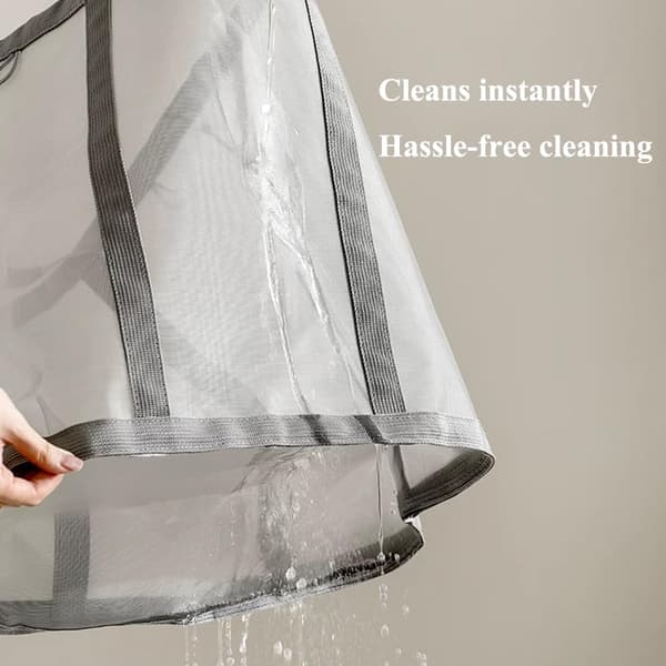 Foldable Laundry Basket, Set of 4 - Breathable Collapsible Storage Bag for Laundry Sorting - Space-Saving Travel and Beach Bag - Black Grey 39x26x44cm