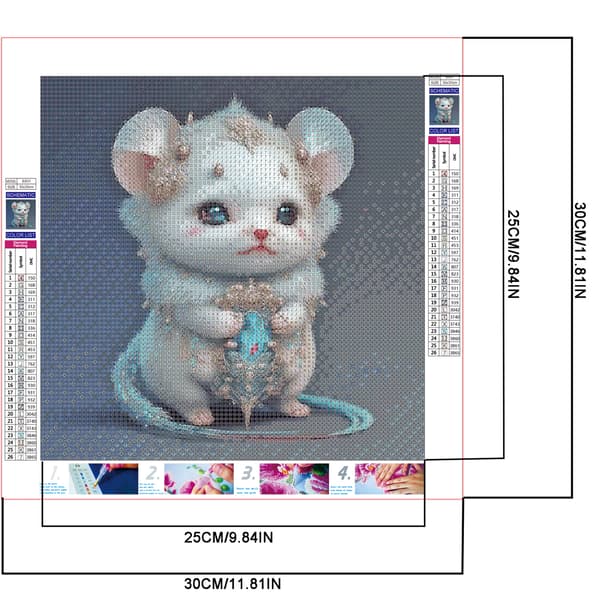 Diamantmaling, Mus 5D DIY Fuld Diamant, Diamantmaling