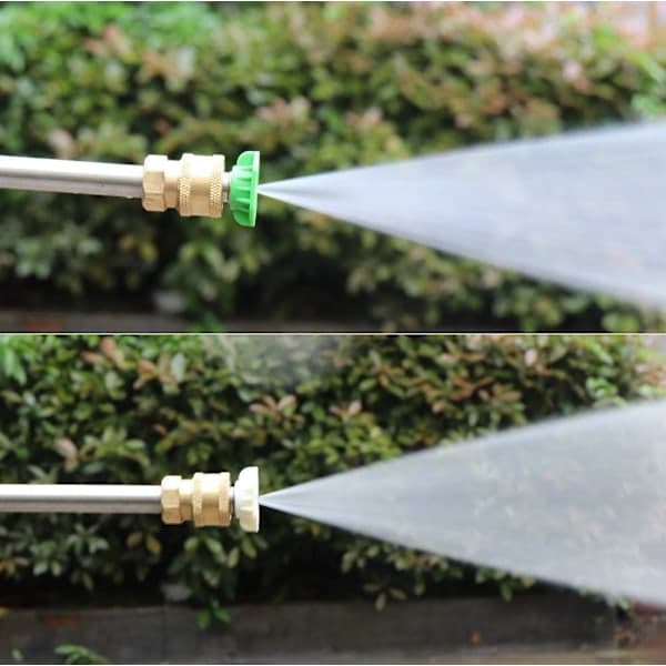 Højtryksrenser Dyse Sæt, Robust Kvalitetsmateriale Quick Connect Spraydyser, 5-pak Rustfrit Stål Messing Universelle Flere Grader (0, 15, 2...