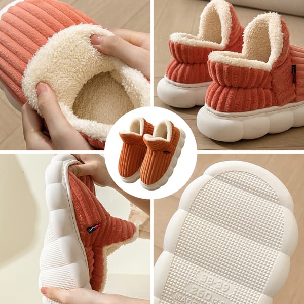Cloud Slippers, warm fluffy home slippers with thick sole, non-slip, cozy plush slippers