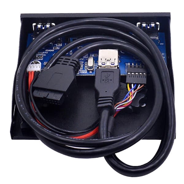 5-ports USB 3.1 Type-C Hub Splitter USB3.0 USB-C Frontpanel HD-lyd Med Strømkabel Til PC 3.5in