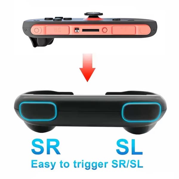 Grep for Nintendo Switch 2 (2025) Joy-Con 2, Slitesterkt og sklisikkert Switch2-håndkontrollgrepsett, Switch-holder tilbehør for NS2 JoyCon2 Orange Blue