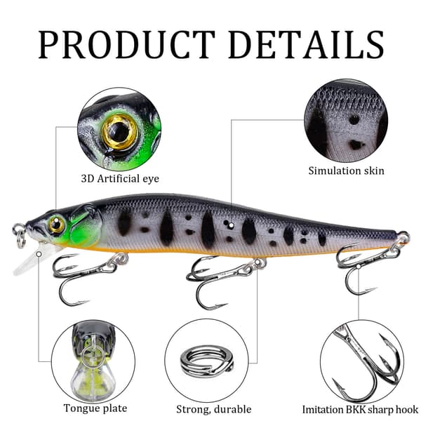 #Artificial Bait Spin Jig Set 6g Bass Bait 10pcs Random Style#
