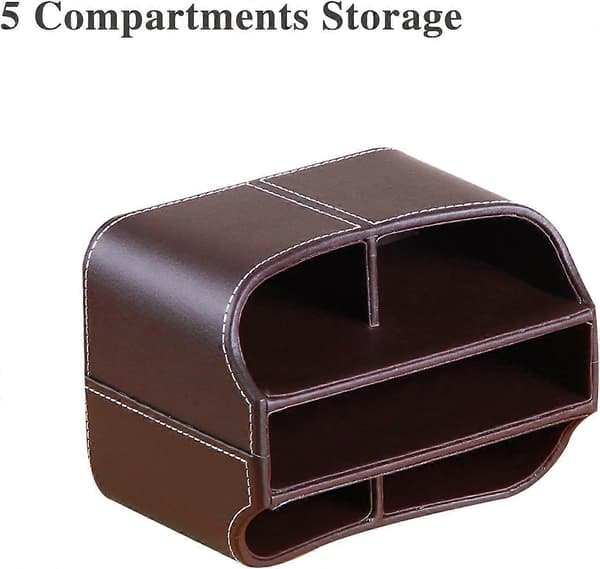 2025 New Leather Remote Control Holder, 360 Degree Rotating Desk TV Remote Control Storage/Box, Coffee Table