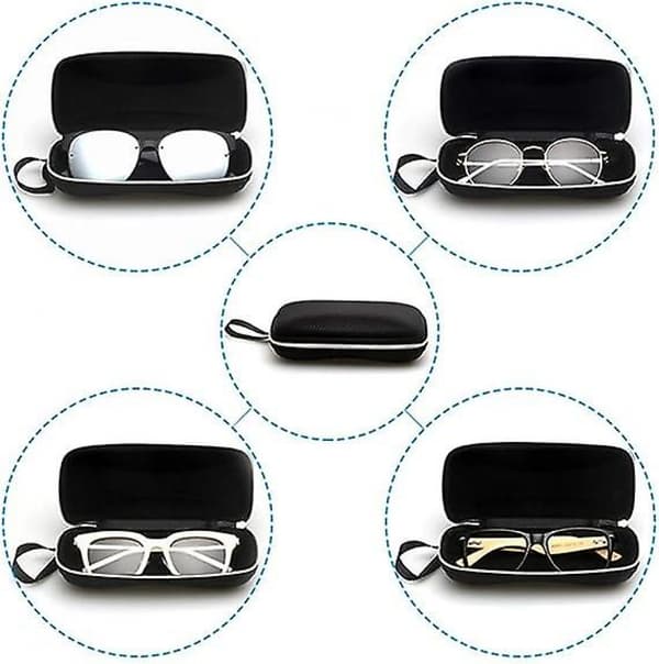 (Sort) Brilleetui med bikakemønster Solbrille EVA lynlåsetui