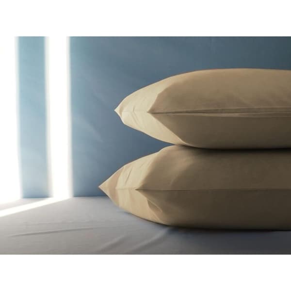100% Cotton Pillowcase 65x65cm 2-pack 100% Pure Cotton Rectangular Pillowcase with Buckle - Beige