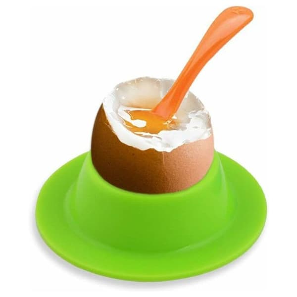 Fargerike silikon eggkopper sett med 4 fargede silikon eggkopper bærbar rund eggkoppholder vaskbar91-A