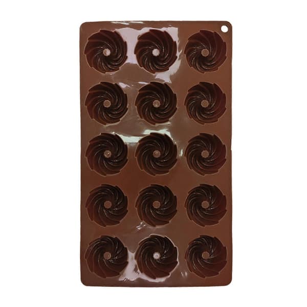 Jikaixiang Silikonkakeform 15-hulls Spiral Kakeform Non-Stick Bakeform for Kaker Bakverk Mousse Dessert