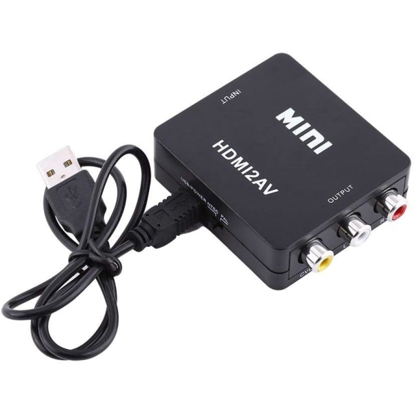 HDMI till AV-adapter, digital HDMI2AVomvandlare komposit videoljud AV CVBS-adapter