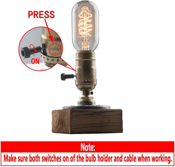 Industrielle Ceramica Bas Keramiske Bordlamper Træ E27 Antik De