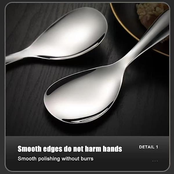 Thickened Stainless Steel Rice Spoon, Non-stick Rice Spoon with Long Handle (as shown)