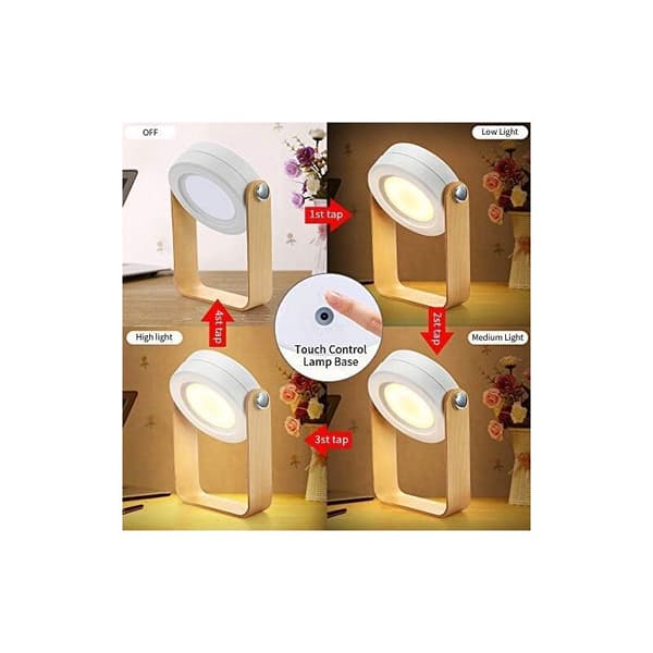 Dimmable bedside lamp with touch function, portable bedside lamp for bedside table with portable night light, safe night light, AAFGVC