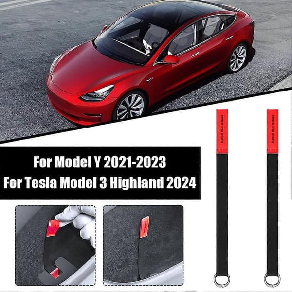 2 KPL Takaoven hätävetoköysi Tesla Model Y/3:lle