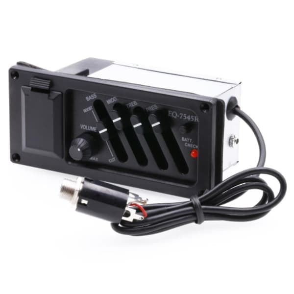 4-bands EQ Equalizer Piezo Pickup för EQ-7545R Förförstärkare Akustisk Gitarr Förförstärkare Förstärkare Stämapparat