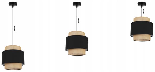 PENDEL LAMPE, KRONE, LAMPESKÆRM, BOHO JUTE