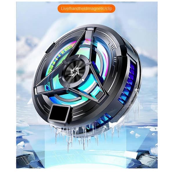 Magnetic Mobile Radiator Phone Cooler Silent Semiconductor Cooling Fan Cooler for Tablet/Phone Cooler Black