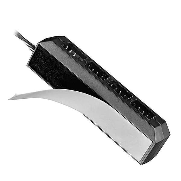 PC Viftekontroller FH-04 4 Porter PWM Vifte 4-pin 3-pin Hastighetskontroller Hub Splitter