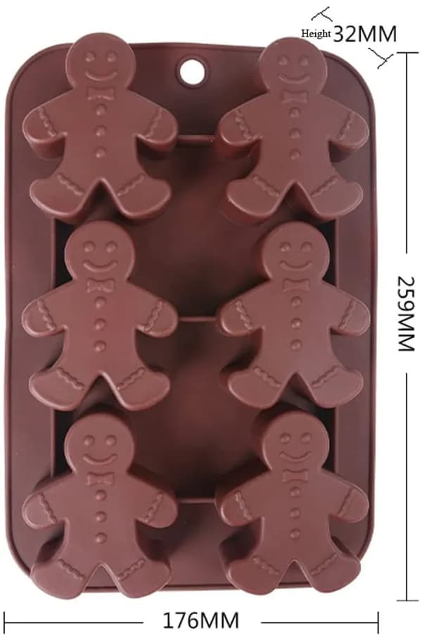 Generisk silikonform for sjokolade pepperkakemann, tåler oppvaskmaskin