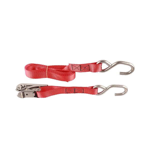 1 inch 25 mm Ratchet Tie Down Strap Red Rustproof Ratchet Anchor Straps for Vehicle Ship Transport