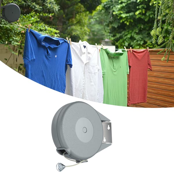 Retractable Clothesline 49.2 ft Length Maximum Load 30 lbs Portable Laundry Line for Camping